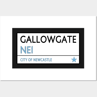 GALLOWGATE ROAD SIGN -  NEWCASTLE Posters and Art
